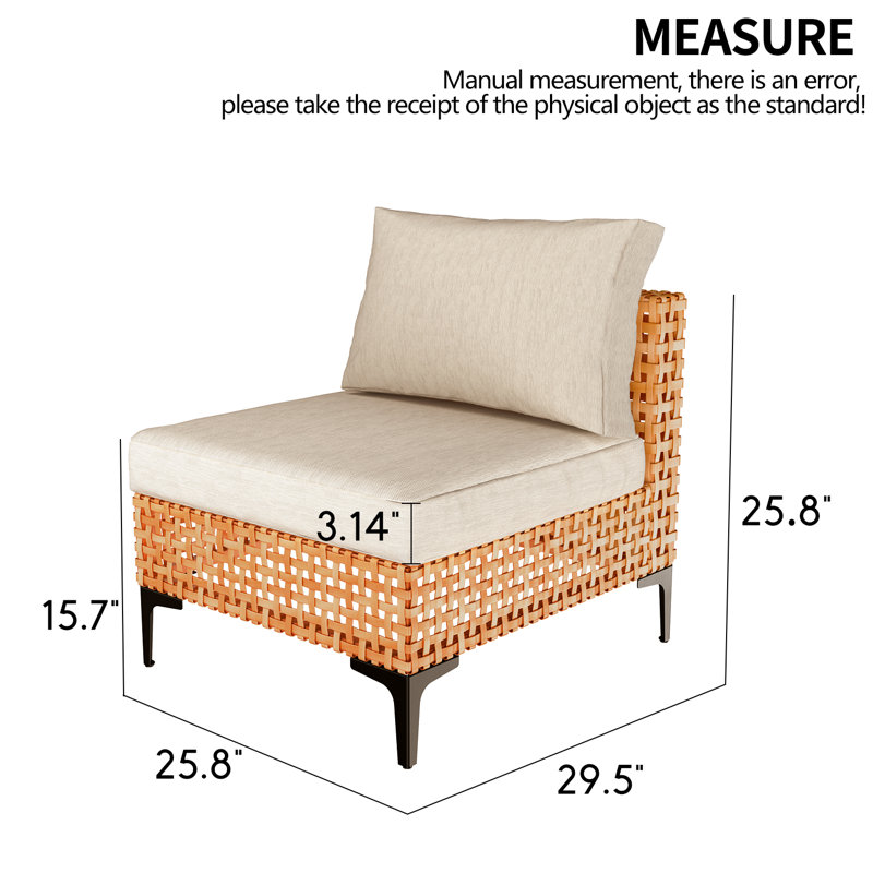Ensemble de meubles de patio modulaire 2 pièces Ensemble de meubles de jardin modulaires en osier avec coussins