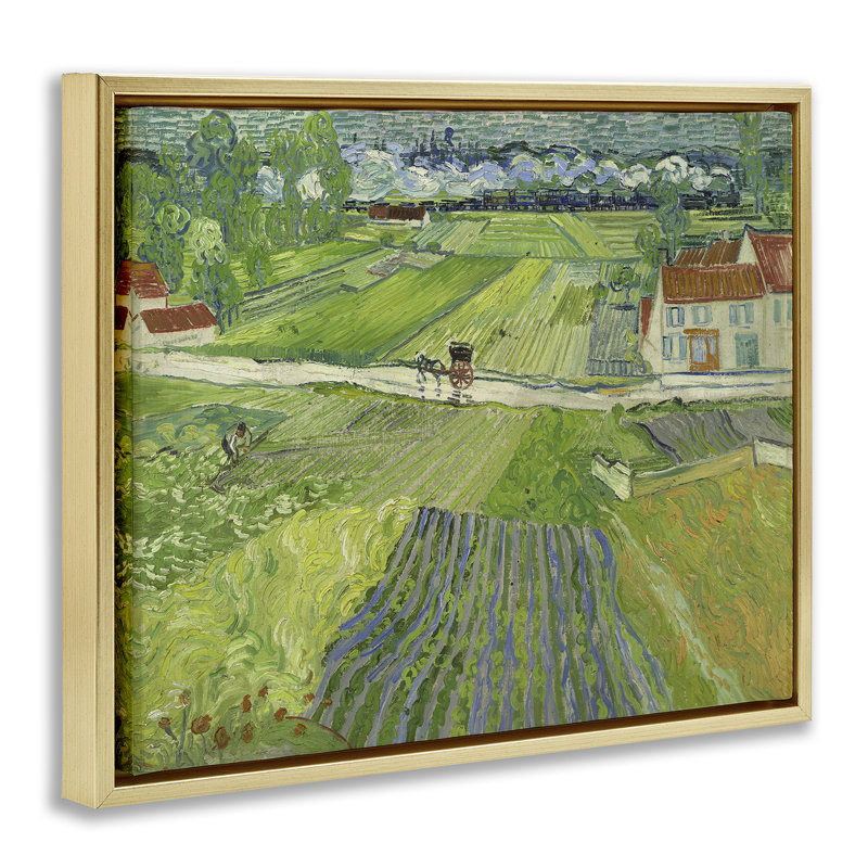 Van Gogh, Cadre flottant métallique doré, H 17 po x l 21 po
