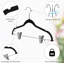 Cintre mince en plastique noir de qualité avec pinces en métal pour jupes, pantalons avec crochet pivotant, paquet de 80