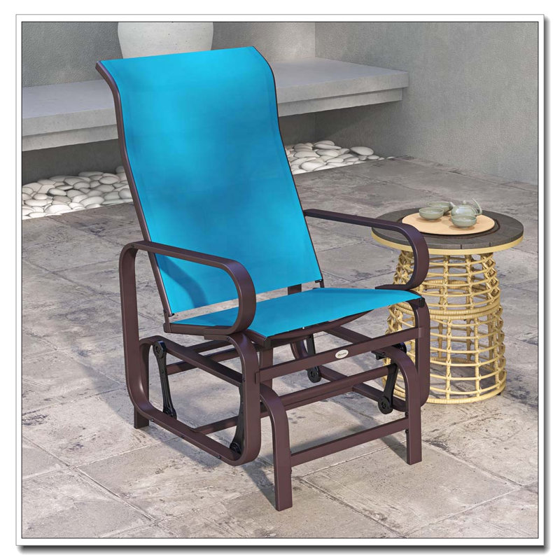 Fauteuil oscillant léger d'extérieur avec filet respirant Outsunny, Gris