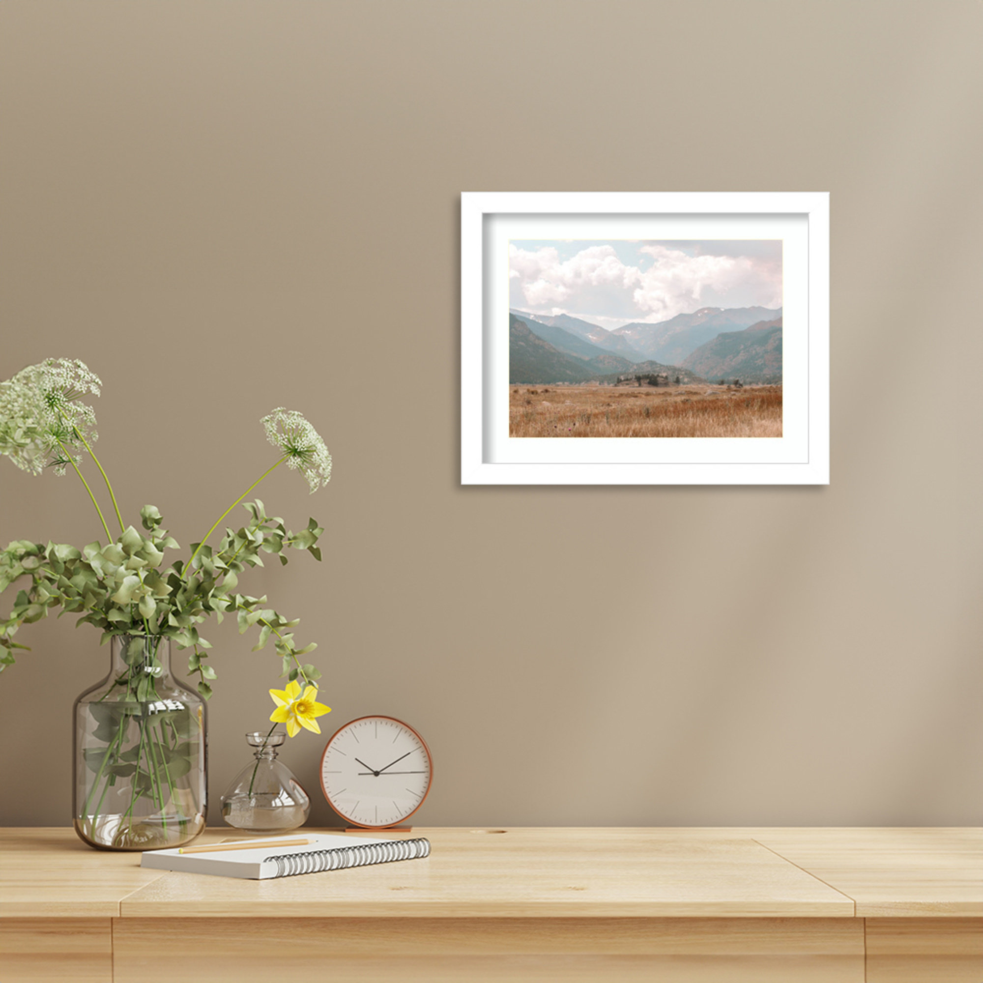 Wanderings by Alicia Abla, 11" H x 13" W x 1" D, White