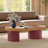 Oval Wood Coffee Table with Storage