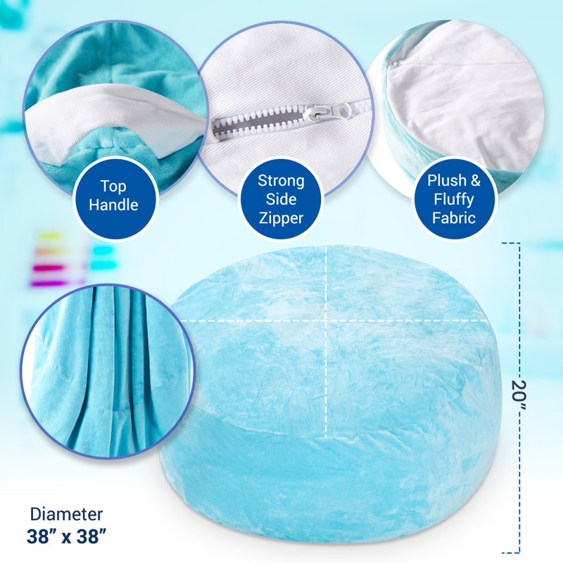 Bean Bag Cover, Sky Blue Faux Fur