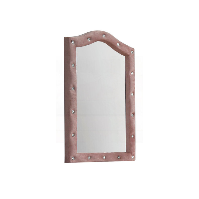 Miroir en tissu rose