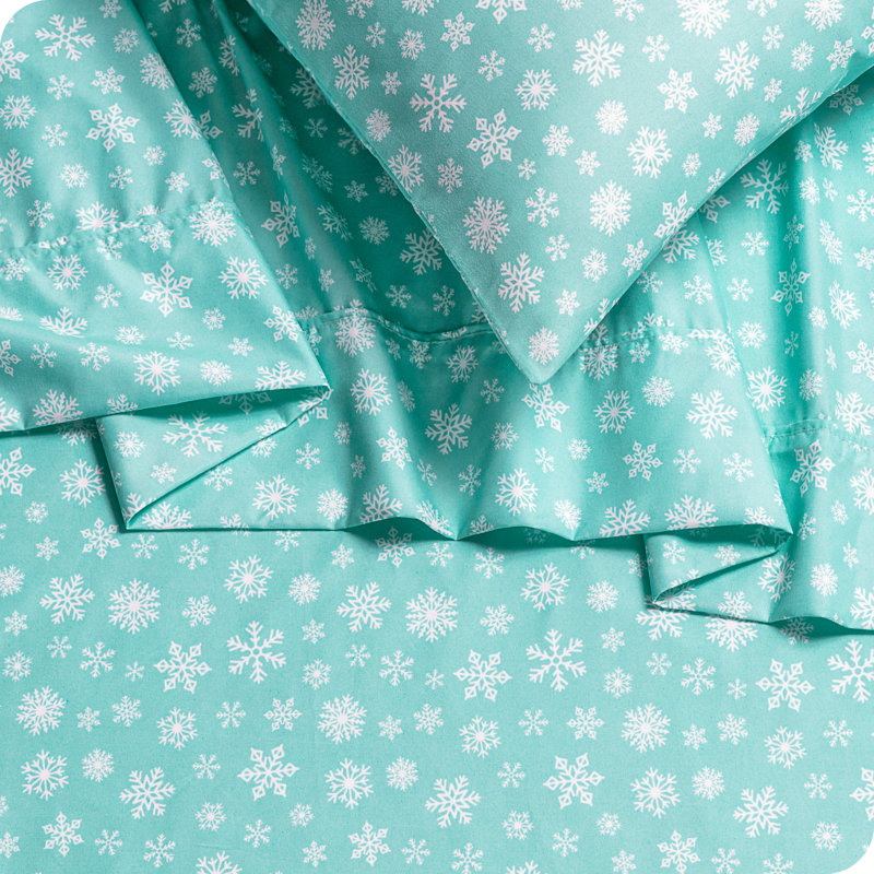 Ensemble de draps en micro-fibre, Ensemble de draps pour lit simple avec un drap-hou, Dérive de neige