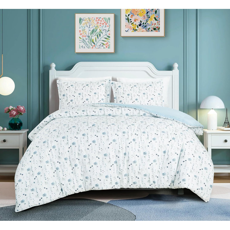 Fran Garden Standard Floral Comforter, Twin Comforter + 1 Standard Sham