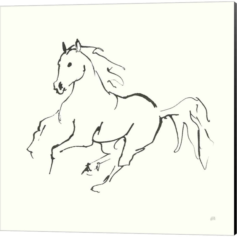 «Line Horse» par Chris Paschke, art sur toile (ensemble de 2)