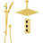 FontanaShowers Gold Rain Shower System with Ceiling Mount Showerhead, Handheld, and Triple Concealed Valve
