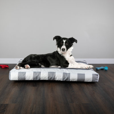 Lit pour animaux de compagnie résistant à l'eau 36 po PETMAker pour chiens de grande taille - Housse lavable amovible et fond antidérapant, gris