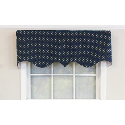 Cotton Blend Checkered Scalloped Window Valance
