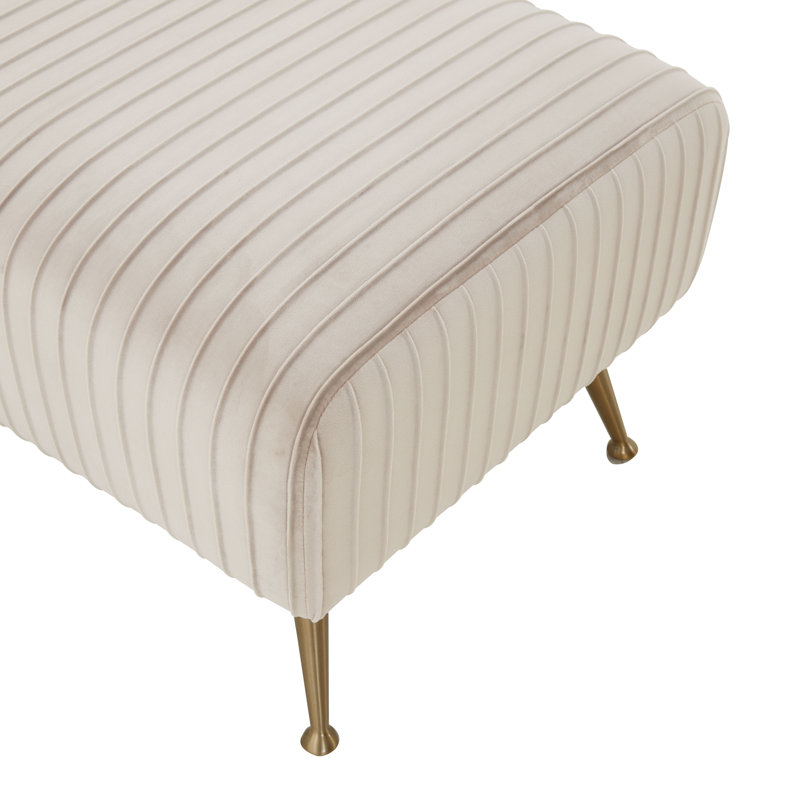 Banc de hall d'entrée en tissu, Laiton antique, Velours amande