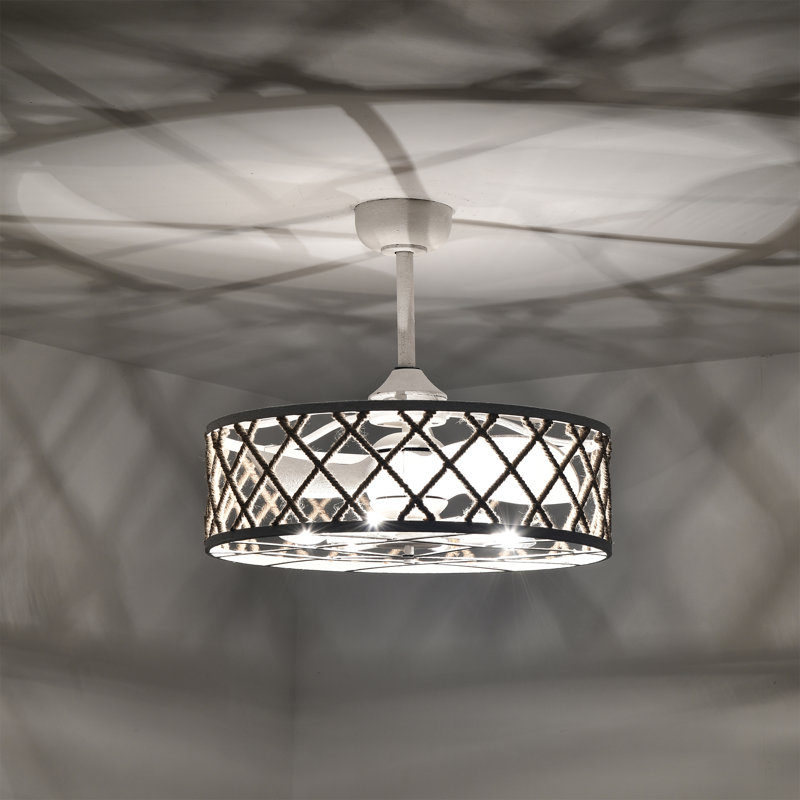 Shaunda 25 Inch Scandinavian Rope Details Ceiling Fan 6 Light With Remote