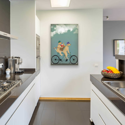«Yellow Labrador Tandem» par Fab Funky - peinture sans cadre