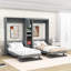 Lit escamotable double à double paroi avec armoires et tablettes intégrées-944270580