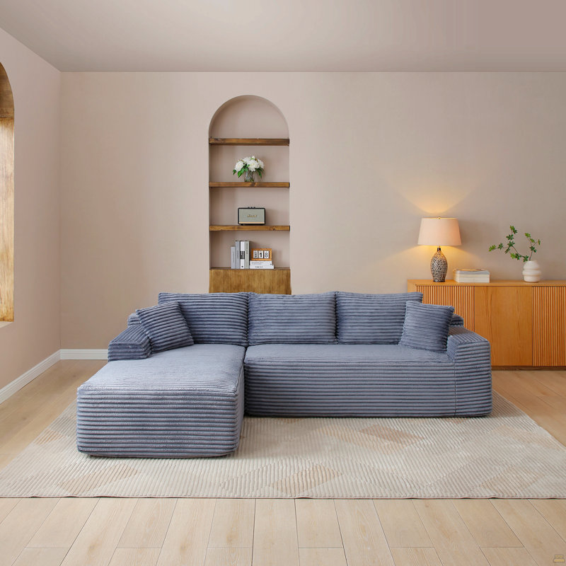 Canapé modulaire 105 po, canapé modulaire Cloud avec assise profonde, canapé modulaire moderne en L avec méridienne, fauteuils rembourrés