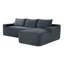 Nouveau Canapé modulaire compressible doubleCloud avec méridienne en L 96,9 po New2, canapé modulaire moderne avec assise profonde, fauteuils rembourrés pour la chambre du salon, aucun assemblage requis, tissu en velours côtelé