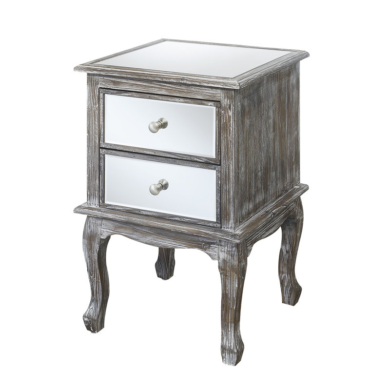 Table de bout avec rangement Romig, Gris patiné