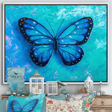 Blue Butterfly Glass and Metal Outdoor Wall Decor - On Sale - Bed Bath &  Beyond - 33250666