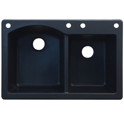 Aversa 33'' L Double Bowl Granite Kitchen Sink