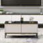 Table basse moderne blanche de 35,4 po x 15,7 po x 17,7 po | 100% panneau de particules enduit de mélamine, épaisseur: 0,7 pouce | Design élégant en marbre noir et blanc | Parfait pour le salon et les espaces contemporains, durable et élégant-1675732324