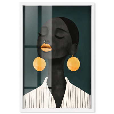 Décoration murale dorée à boucles dorées II par Art Remedy, cadre blanc, 17 x 25