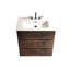 Meuble-lavabo en noyer avec lavabo. Fonctionnement silencieux, rangement élargi. Unité autoportante. Bassin blanc. Meuble-lavabo moderne pré-assemblé. Rangement riche, performance. Style ergonomique. Évier-1402729398
