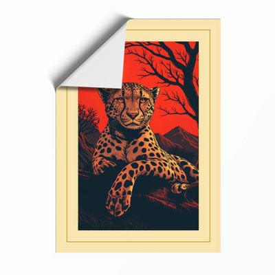 Leopard at Sunset Boho - Framed Print