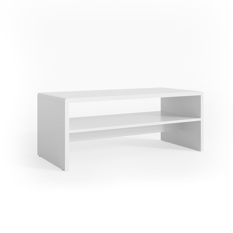 Aleksa Sled Coffee Table with Storage, White