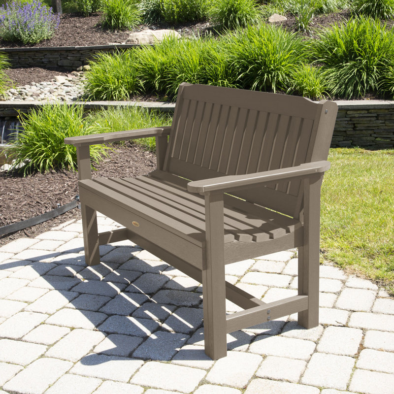 Banc de jardin en plastique Lunz, Brun bois