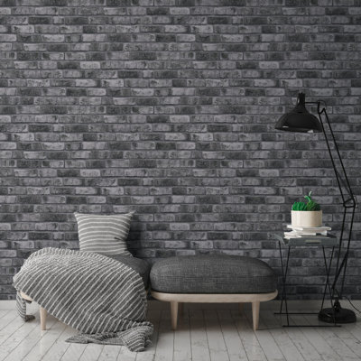 Bricks and More Collection Brick Weathered Effect Wallpaper Roll
