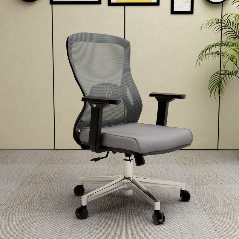 Chaise de bureau ergonomique avec appui-tête Mithu, Gris