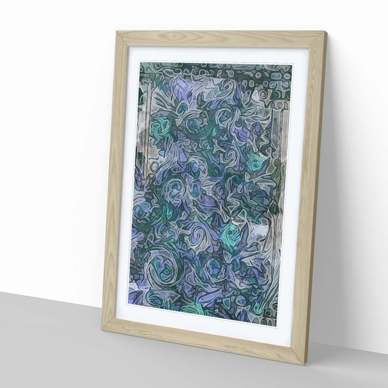 Roses in Abstract - Picture Frame Graphic Art Print, 91cm H x 60cm W x 2cm D, Oak