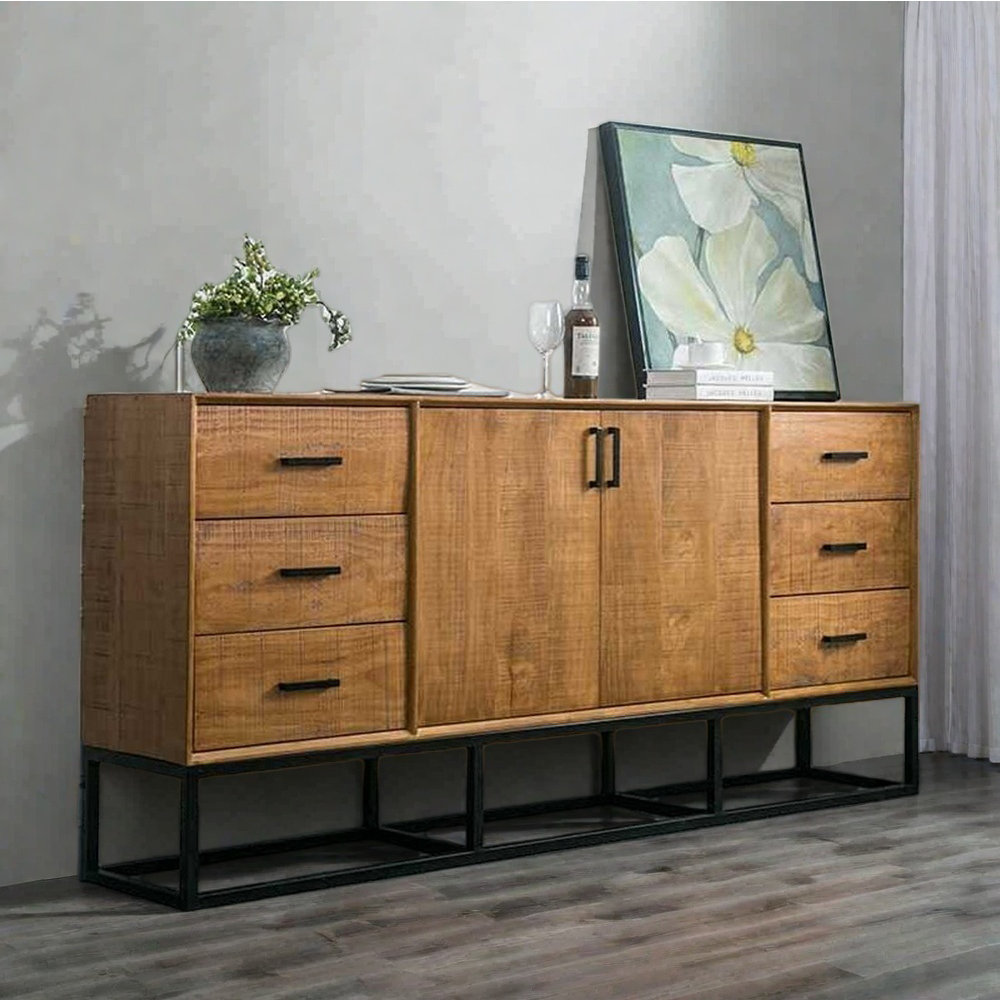 NICECABINET Retro Simple Iron Wrought Solid Wood Sideboard | Wayfair
