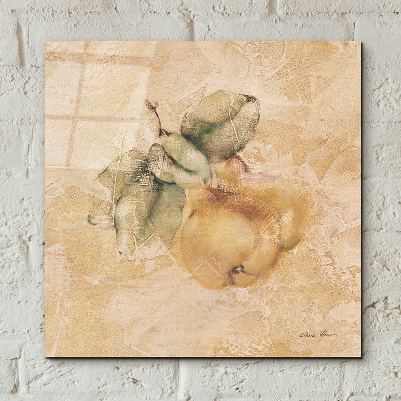 Art mural en verre Winston Porter «Pears Square» par Cheri Blum, H 12 po x l 12 po x P 0,13 po