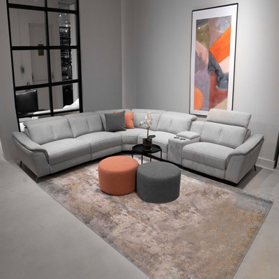 Canapé modulaire de 130 po avec repose-pieds Bettylu