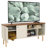 Mid-Century Modern Console TV Stand for 55" TV with Shelves - Latte/Brown-55919724