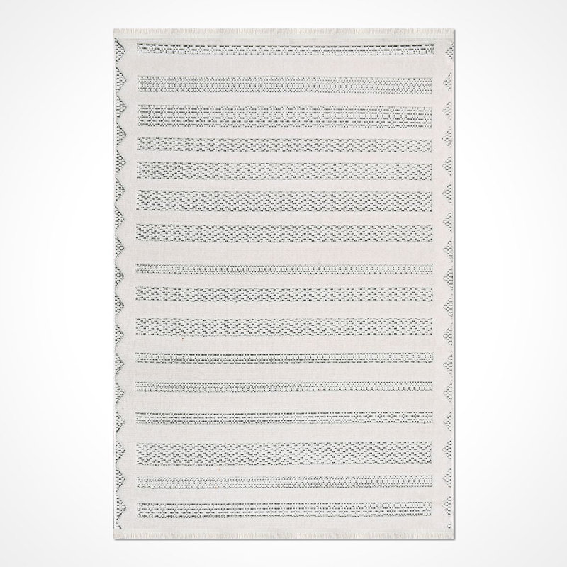 Modern/Striped Beige Machine Washable Non-Slip Area Rug, Rectangle 3'4" x 6'7"