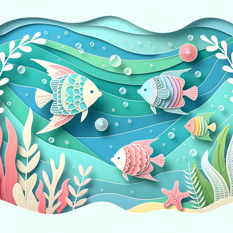 Aquatic Serenity - impression sur toile tendue, H 12 po x l 12 po x P 1 po