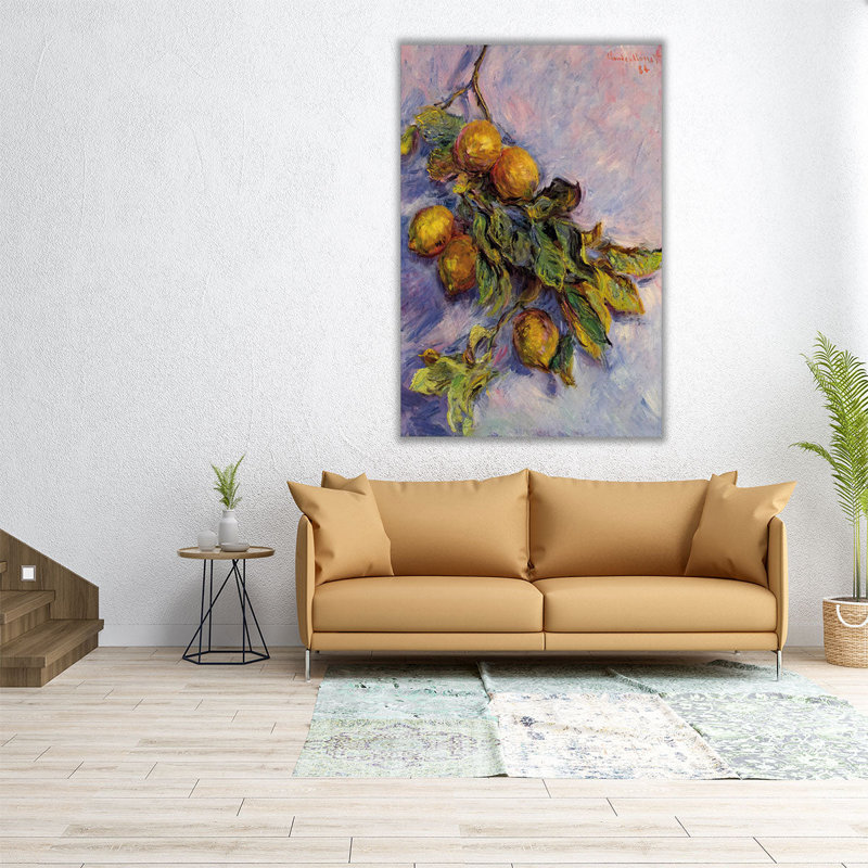 Branche de citrons, 1884 - reproduction d'art sur toile, H 30 po x l 20 po