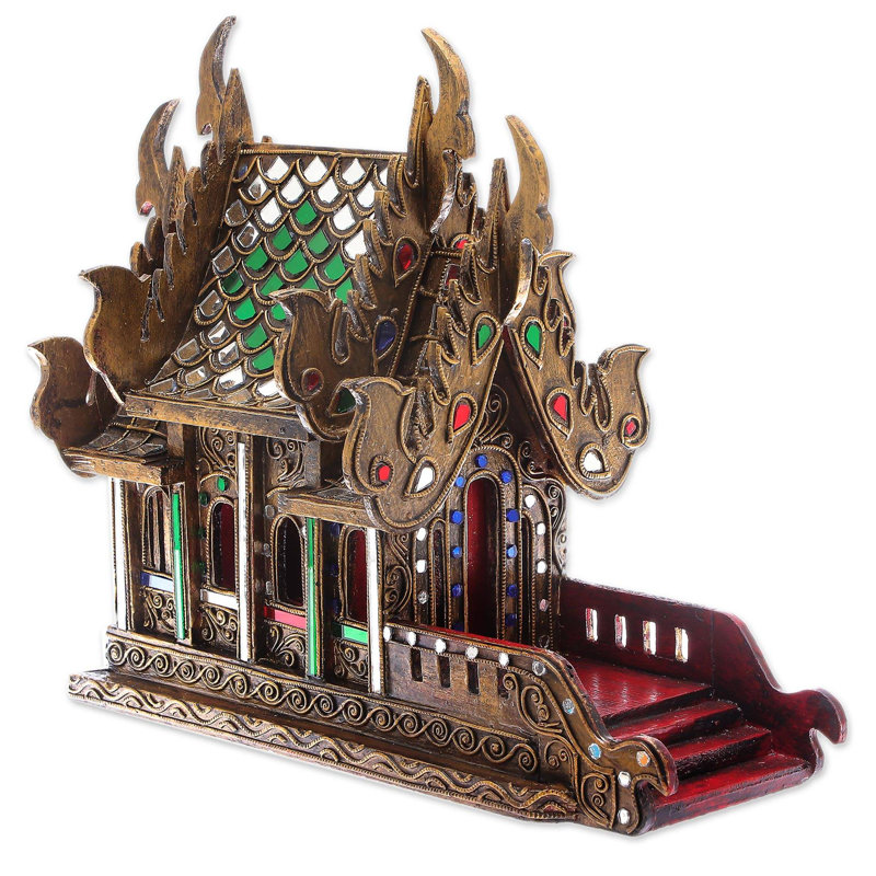Lanna Temple Wood Spirit House (11.5 Inch)