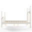 Lit plateforme en forme de couronne, taille standard, cadre de lit à baldaquin en bois avec tête de lit incurvée, beige