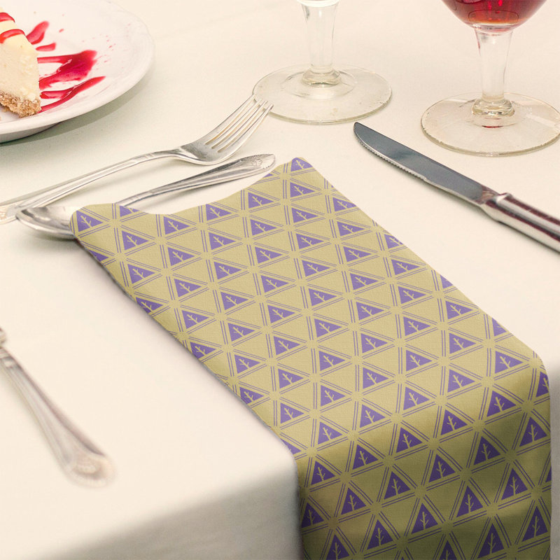 Serviette de coton à arbre minimaliste deux couleurs Barbra, H 0,1 po x l 10 po x P 10 po, Jaune / Mauve, Polyester sergé
