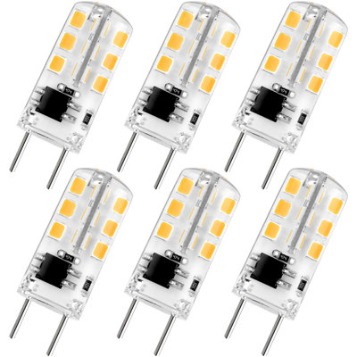 2 watts (équivalent à 20 watts), ampoule à del t4, non-à intensité variable, blanc chaud (2700k) g8/culot à deux broches