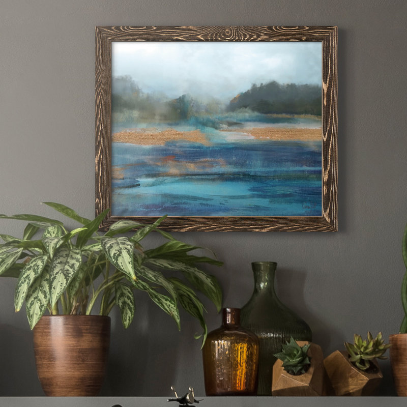 " Cold Spring " Painting Print, 24" H x 18" W x 1.5" D, Walnut