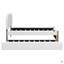 Lit plateforme simple tapissier avec pieds de support en bois et lit gigogne simple