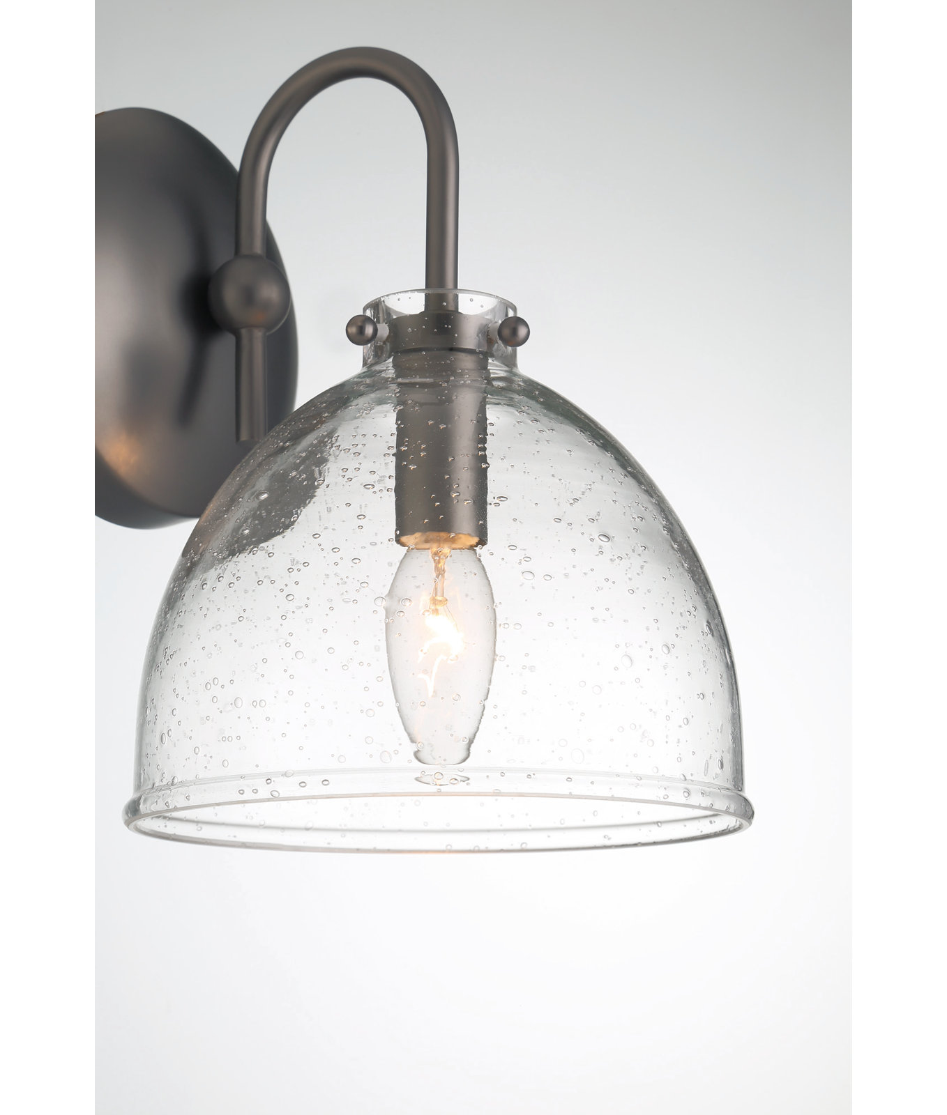 Dominick Single Light Armed Sconce, Dark Graphite Bronze
