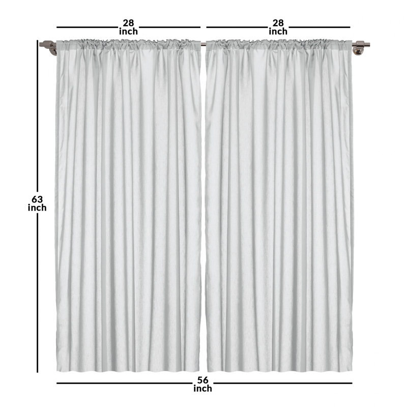Semi-Sheer Rod Pocket Sliding Panel, 28" x 63"