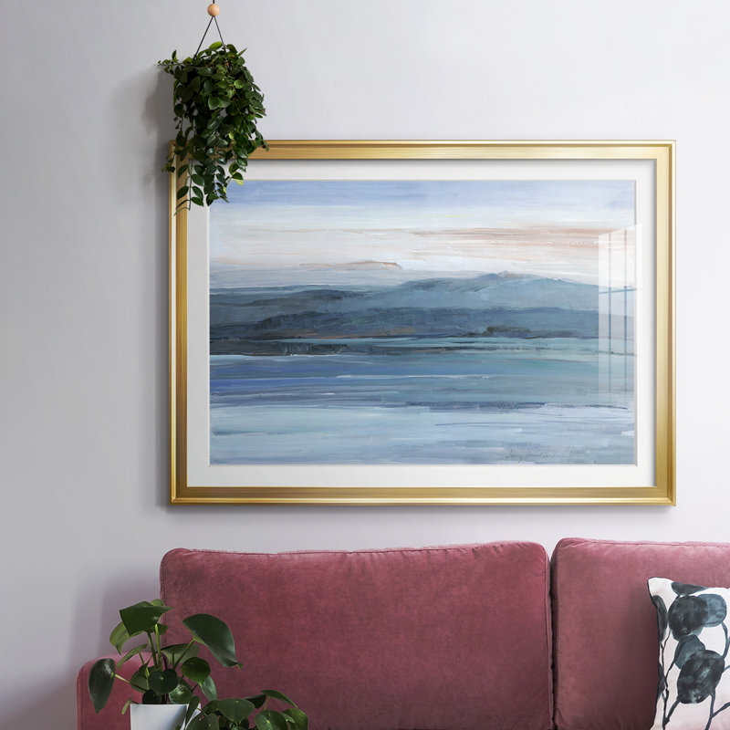 " Across The Lake ", Gold, 15" H x 21" W x 1.5" D