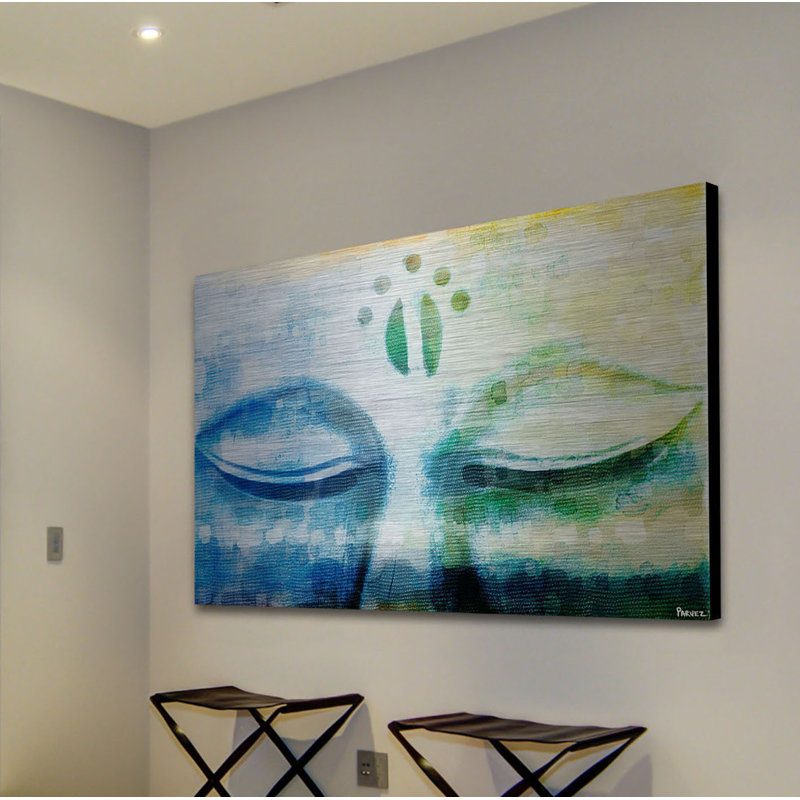 « méditation »-impression sur métal, H 8 po x l 12 po x P 1,5 po