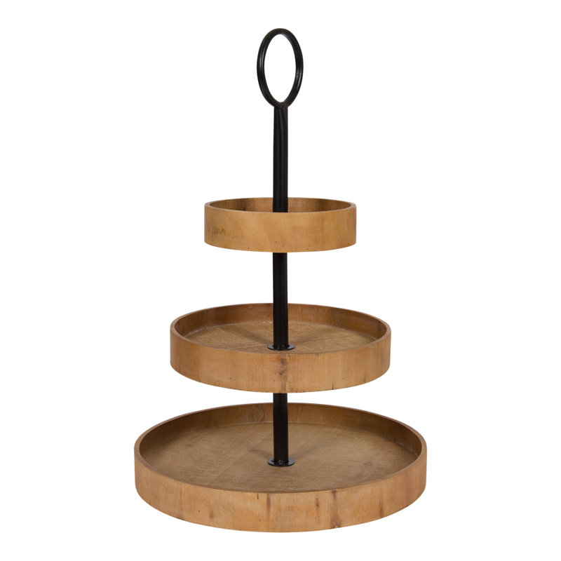 Wood Tiered Stand, Rustic Brown
